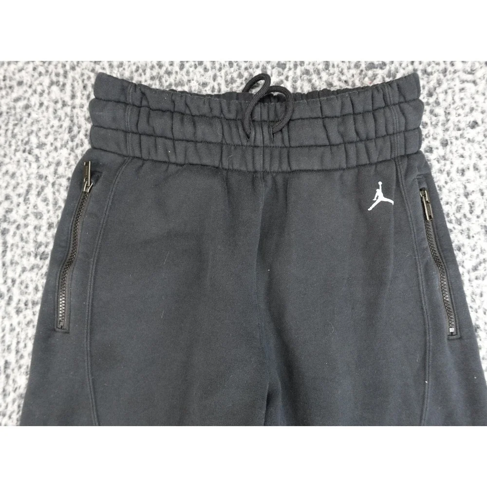 Jordan Sweatpants Men Size S Black Zipper Pockets‎ CQ6673-010 Joggers